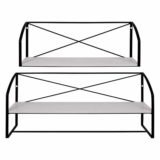 Stratton Home Decor Modern Farmhouse Wall Shelf 2-piece Set 1 Stratton Home Decor Modern Farmhouse Wall Shelf 2-piece Set