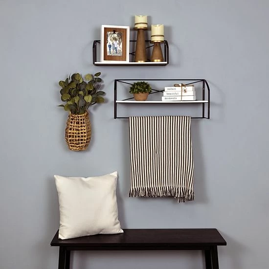 Stratton Home Decor Modern Farmhouse Wall Shelf 2-piece Set 2 Stratton Home Decor Modern Farmhouse Wall Shelf 2-piece Set - Image 2