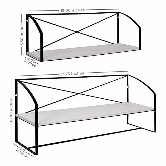 Stratton Home Decor Modern Farmhouse Wall Shelf 2-piece Set 4 Stratton Home Decor Modern Farmhouse Wall Shelf 2-piece Set - Image 4