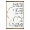 Stratton Home Decor Farmhouse Jesus Germs Framed Wall Art