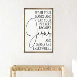 Stratton Home Decor Farmhouse Jesus Germs Framed Wall Art -Stratton Home Decor shop unnamed file 1085
