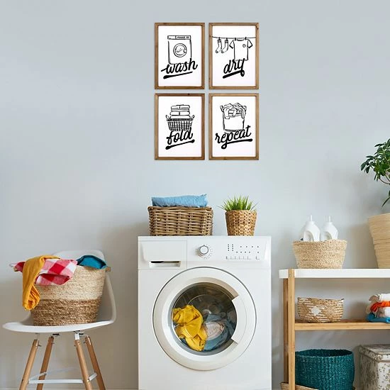 Stratton Home Decor Wash Dry Fold Repeat Laundry Wall Art 4-piece Set 3 Stratton Home Decor Wash Dry Fold Repeat Laundry Wall Art 4-piece Set - Image 3