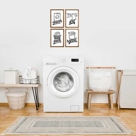 Stratton Home Decor Wash Dry Fold Repeat Laundry Wall Art 4-piece Set 4 Stratton Home Decor Wash Dry Fold Repeat Laundry Wall Art 4-piece Set - Image 4