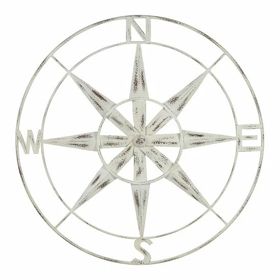 Stratton Home Decor Distressed White Compass Wall Decor 1 Stratton Home Decor Distressed White Compass Wall Decor