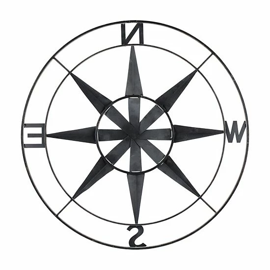 Stratton Home Decor Distressed White Compass Wall Decor 2 Stratton Home Decor Distressed White Compass Wall Decor - Image 2