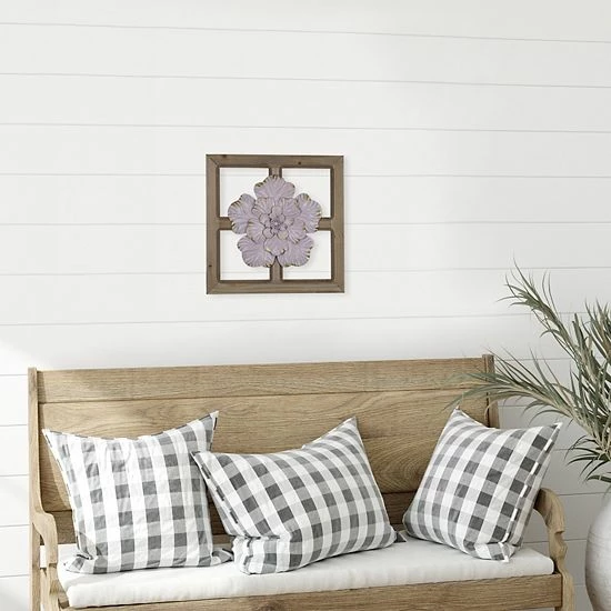 Stratton Home Decor Farmhouse Pink Framed Flower Wall Decor 2 Stratton Home Decor Farmhouse Pink Framed Flower Wall Decor - Image 2