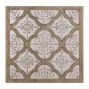 Stratton Home Decor Farmhouse Pink Quatrefoil Metal And Wood Square Medallion Wall Decor