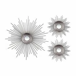 Stratton Home Decor Silver Finish Starburst Wall Decor 3-piece Set