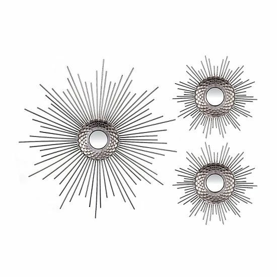 Stratton Home Decor Silver Finish Starburst Wall Decor 3-piece Set 1 Stratton Home Decor Silver Finish Starburst Wall Decor 3-piece Set