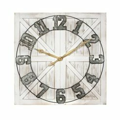 Stratton Home Decor Rustic Farmhouse Wall Clock