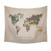 Stratton Home Decor "Adventure Awaits" Map Wall Tapestry
