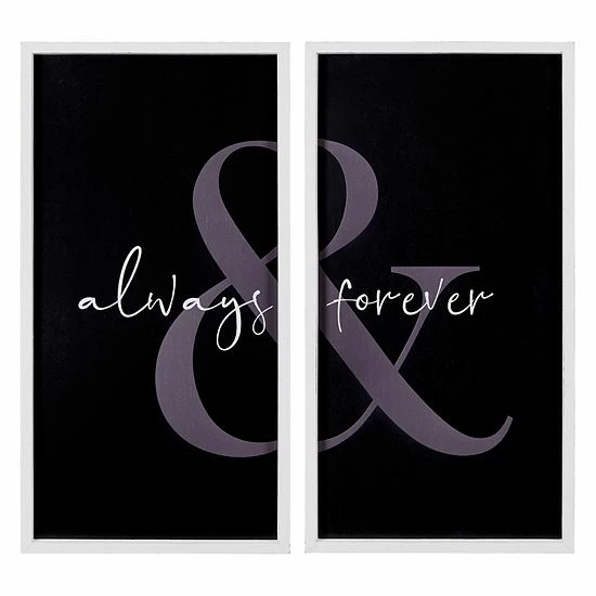 Stratton Home Decor Always Forever Framed Wall Art 2-piece Set 1 Stratton Home Decor Always Forever Framed Wall Art 2-piece Set