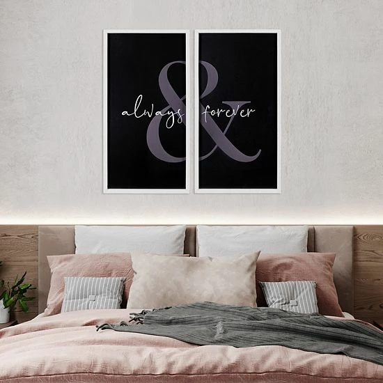 Stratton Home Decor Always Forever Framed Wall Art 2-piece Set 2 Stratton Home Decor Always Forever Framed Wall Art 2-piece Set - Image 2