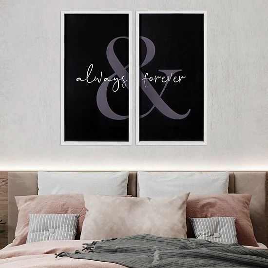 Stratton Home Decor Always Forever Framed Wall Art 2-piece Set 3 Stratton Home Decor Always Forever Framed Wall Art 2-piece Set - Image 3