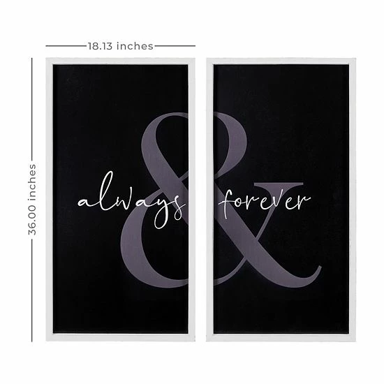 Stratton Home Decor Always Forever Framed Wall Art 2-piece Set 5 Stratton Home Decor Always Forever Framed Wall Art 2-piece Set - Image 5