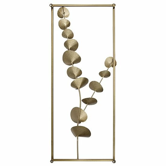 Stratton Home Decor Modern Gold Eucalyptus Panel Wall Decor 4 Stratton Home Decor Modern Gold Eucalyptus Panel Wall Decor - Image 4