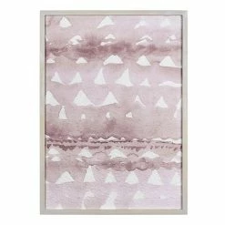 Stratton Home Decor Modern Textured Watercolor Pink Triangles Framed Wall Art