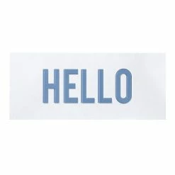 Stratton Home Decor Farmhouse White And Blue Metal Hello Wall Art