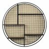 Stratton Home Decor Farmhouse Tiered Cane Webb Round Wall Shelf