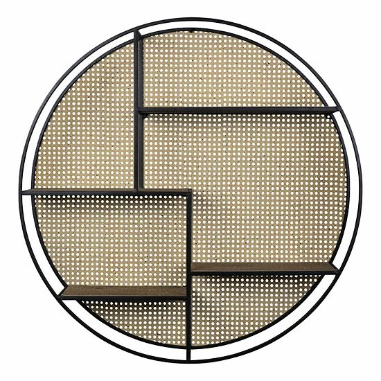 Stratton Home Decor Farmhouse Tiered Cane Webb Round Wall Shelf 1 Stratton Home Decor Farmhouse Tiered Cane Webb Round Wall Shelf