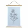 Stratton Home Decor Modern Blue Floral Print Hanger Frame Wall Art