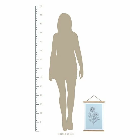 Stratton Home Decor Modern Blue Floral Print Hanger Frame Wall Art 3 Stratton Home Decor Modern Blue Floral Print Hanger Frame Wall Art - Image 3