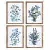 Stratton Home Decor Farmhouse Set Of 4 Multicolor Wildflowers Framed Wall Art