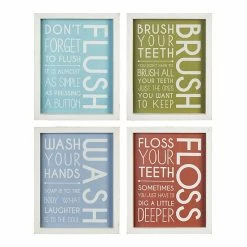 Stratton Home Decor 4-pack Bathroom Wall Art