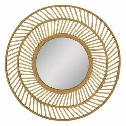Stratton Home Decor 31.50" Kristen Rattan Wall Mirror