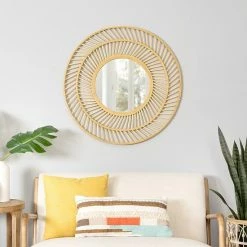 Stratton Home Decor 31.50" Kristen Rattan Wall Mirror -Stratton Home Decor shop unnamed file 1492