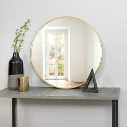 Stratton Home Decor 28" Aubrey Gold Metal Wall Mirror -Stratton Home Decor shop unnamed file 1523