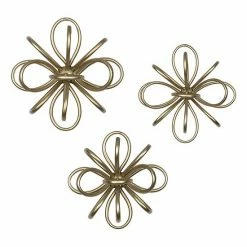 Stratton Home Decor Glam Set Of 3 Gold Metal Burst Wall Decor