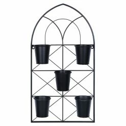 Stratton Home Decor Farmhouse 5-Pot Metal Panel Wall Planter