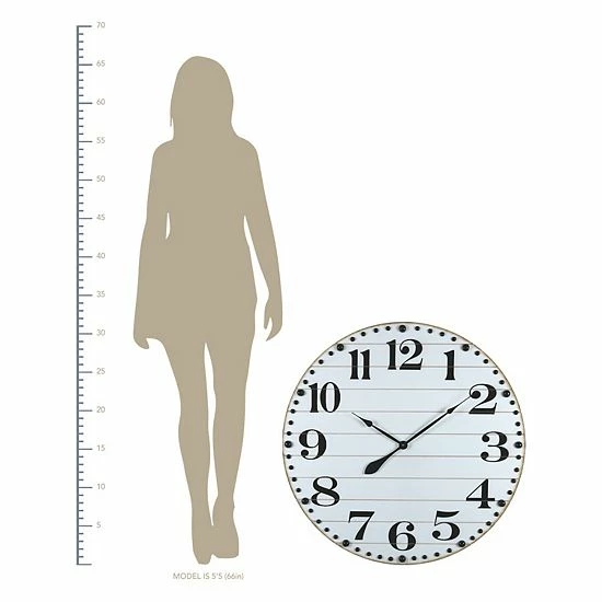 Stratton Home Decor Farmhouse 31.5" Colton Wall Clock 2 Stratton Home Decor Farmhouse 31.5" Colton Wall Clock - Image 2