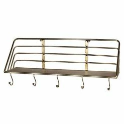 Stratton Home Decor Gold Finish 5-Hook Wall Shelf -Stratton Home Decor shop unnamed file 1603