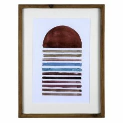 Stratton Home Decor Boho Colored Abstract Sun Framed Wall Art Under Glass