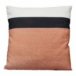 Stratton Home Decor Light Coral & Black Stripe Throw Pillow Multi