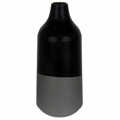 Stratton Home Decor Tall Black Gray Dipped Decorative Vase Floor Decor