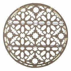 Stratton Home Decor Boho Round Laser-cut 2 Tier Wood And Metal Wall Shelf -Stratton Home Decor shop unnamed file 1773
