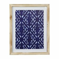 Stratton Home Decor Blue Geometric Motif Framed Wall Art