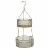 Stratton Home Decor Farmhouse Tiered Wire Hanging Basket Wall Decor