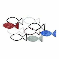 Stratton Home Decor Coastal Colorful Metal Wire Fish Centerpiece Wall Decor