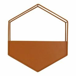 Stratton Home Decor Orange Metal Wall Planter