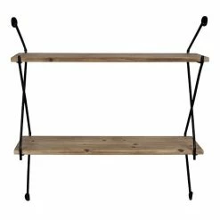 Stratton Home Decor Industrial 2 Tier Metal Wire And Wood Wall Shelf -Stratton Home Decor shop unnamed file 1834