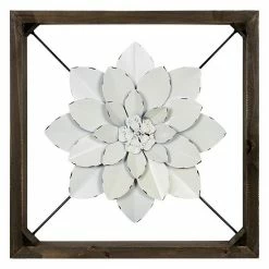 Stratton Home Decor White Flower Wall Decor