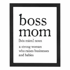 Stratton Home Decor Boss Mom Framed Wall Art