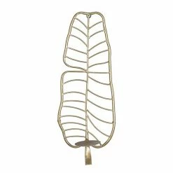 Stratton Home Decor Tropical Metallic Gold Leaf Wall Sconce