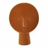 Stratton Home Decor Orange Modern Face Statue Table Decor