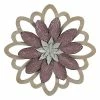 Stratton Home Decor Farmhouse Pink Embossed Metal Flower Wall Decor