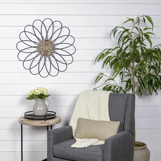 Stratton Home Decor Farmhouse Distressed Flower Wall Decor 2 Stratton Home Decor Farmhouse Distressed Flower Wall Decor - Image 2